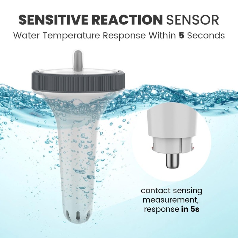 Newentor Pool Thermometer Floating Easy Read, IPX8 Wireless Swimming Pool