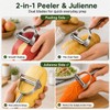 2-in-1 Julienne Vegetable Peeler, Stainless Steel Y Peeler with Dual