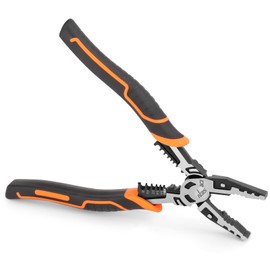 DISEN Linemans Pliers 6-in-1, 9" Electrical Pliers with Side Cutter and Wire Stripper, Multifunctional Combination Pliers with Stripping, Wire Cutting, Twisting, Crimping and Winding Functions