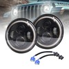 VISVIC 7 Inch LED Headlights Round White Angel Eyes DRL