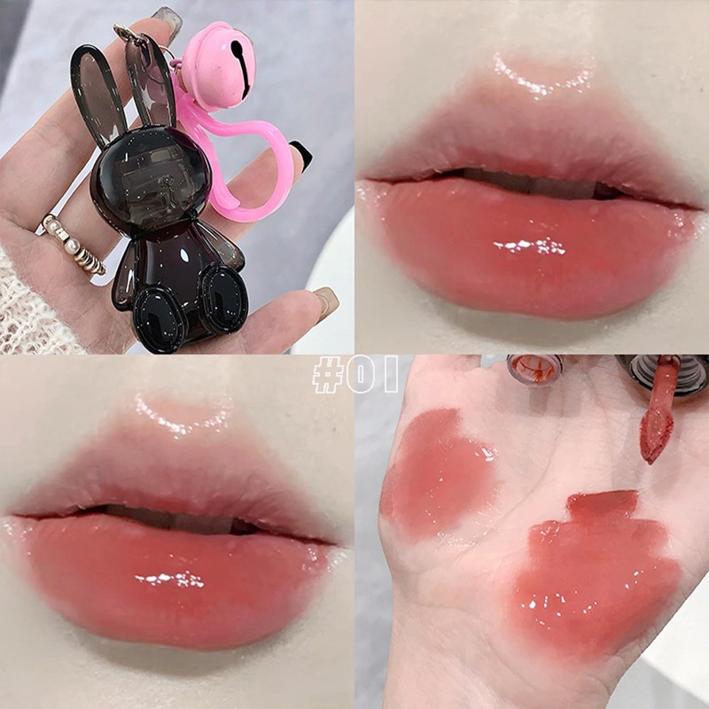 DENESTUP 3Pcs Bunny Hydrating Lip Gloss Set, Jelly Liquid Lipsticks