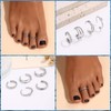 SAMOCO 8 Pcs Toe Rings for Women 14K Gold Silver