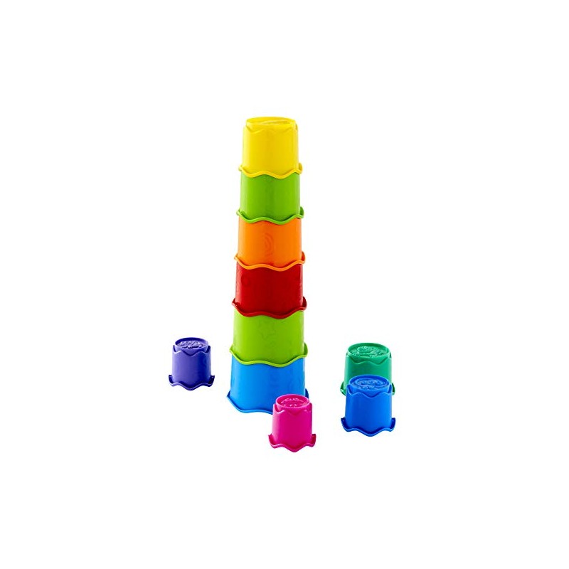 Vertbaudet 10 Stacking Cups for Toddlers, Animal Motifs, Multi-Colour, One