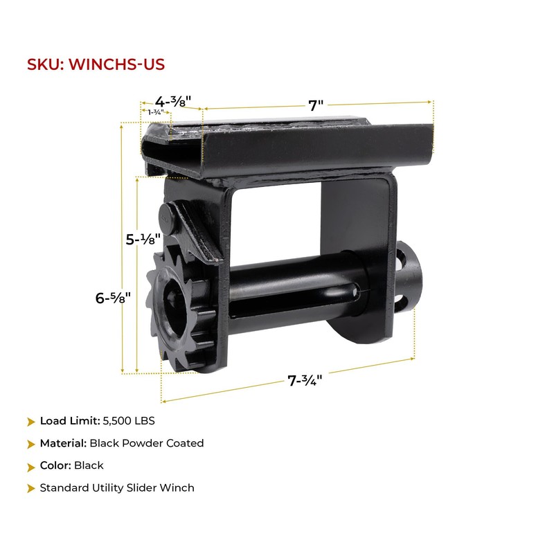 Mytee Products Utility Trailer Track Slider Winch Flatbed Semi Truck