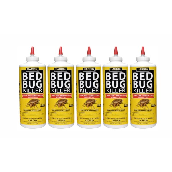 Harris HDE-8 Bed Bug Powder Diatomaceous Earth, 8oz, Yellow Pack