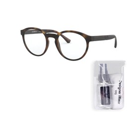 Emporio Armani EA4152 58021W 52MM Matte Havana/Clear Round Sunglasses for Men + BUNDLE With Designer iWear Complimentary Eyewear Kit