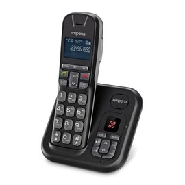 Emporia TH-21AB TALKHOME Big Button Amplified DECT cordless phone with 60 minute Answer Machine - Black/Silver