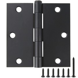JIW 30 Pack Matte Black 3.5 Inch Square Radius Door Hinges