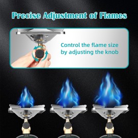 DOMINOX 10,000 BTU Propane Camping Stove, Portable Adjustable Flame Camping Stove with Gas Cylinder Base, Portable Backpacking Stove for Camping, Outdoor, Travel, Hiking