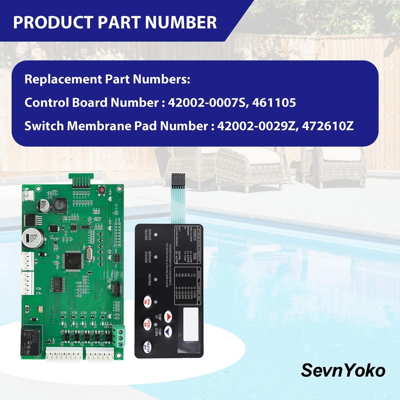 42002-0007S Pool Heater Control Board & 472610Z Switch Membrane Pad