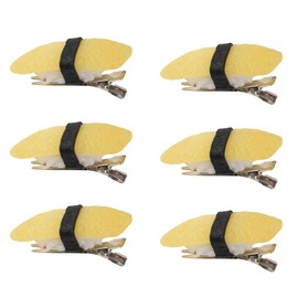 LUEYAO Artificial Sushi Hair Clip, PVC Slices Model Kitchen Party Decoration Photography Props 6pcs