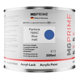 MG PRIME Pantone 7684C Blue Acrylic Paint Matt 0.75 Litres / 750 ml Tin Including Hardener
