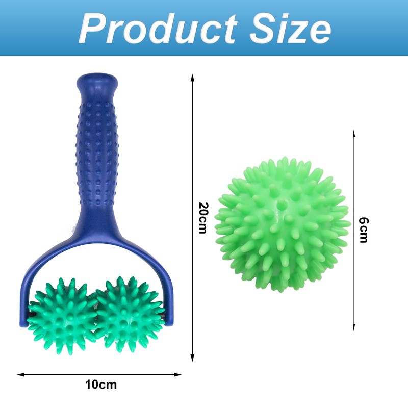 Removable massage rollers with handles, comes with 1 hedgehog ball
