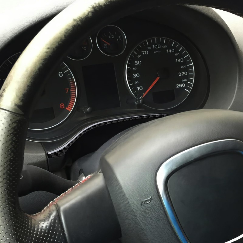 Car Instrument Panel Sticker Cover Carbon Fibre Trim Compatible with