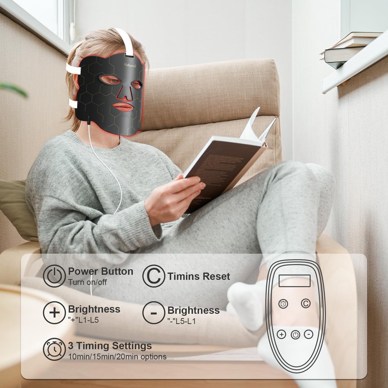Hottoerak Hottoerak Red Light Face Mask, Slim Near Infrared Light