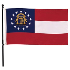 Evergreen Georgia State Flag 3x5 Outdoor Double Sided, United States Flags for Outside with Grommets, 3-Ply Banners for Garden Patio, Indoor Wall Decor for Room, Works with Standard Estate Flag