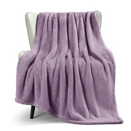 Exclusivo Mezcla Soft Fleece Throw Blanket for Sofa, Super Soft Velvet Plush Blanket for Bed, Fuzzy Cozy and Warm for All Seasons, 127x152 CM, Grayish Purple