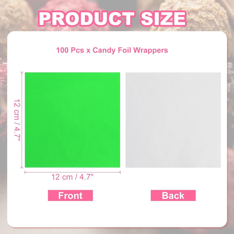 uxcell 100 Pcs Foil Candy Wrappers, 4.7" x 4.7" Chocolate