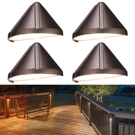 LEONLITE 5CCT LED Deck Light Low Voltage, 12-24V AC/DC Stair Railing Light, Outdoor Landscape Step Fence Lighting, CRI90, 1800K/2700K/3000K/4000K/5000K, IP65, Aluminum, Oil Rubbed Bronze, Pack of 4