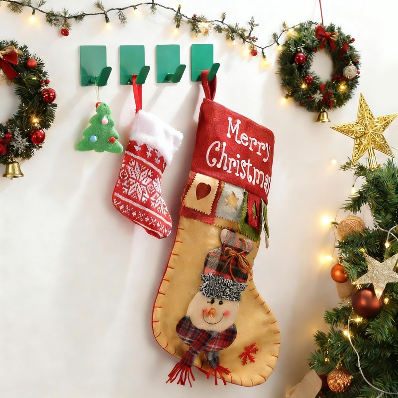 DELITON 4 Pack Colorful Hanging Hooks - Adhesive Green Cute