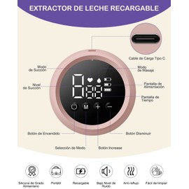 Extractor de Leche Recargable Sacaleches Eléctrico con 2 Modos Extractor de Leche Materna con 9 Niveles de Succión Pantalla LCD Extractor de Leche Portátil para Viajes y Hogar