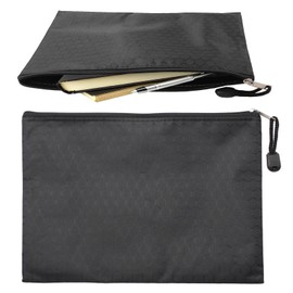 PWGHWG Pack of 10 Wallets Bank Bag 24 × 17 cm Wallet, A5 Document Bag, Waterproof Bank Folder with Zip for Household Business School (Black)