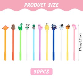Defresit 30 Pcs Novelty Pens for Kids, Cute Animal Pens, Funky pens, Children School Stationery Gift Idea, Party Favours Bags Fillers for Kids Birthday Gift For Boy Girl