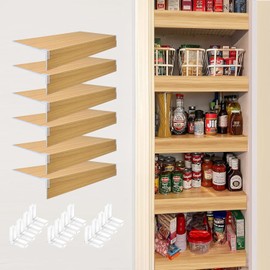 40 x 16 inch PVC Faux Wood Wire Rack Covers with 12 Holders,Set of 6,Shelf Covers for Wire Shelving,Durable and Moisture-Resistant Shelves Cover for Store,Pantry,Removable Closet,Office