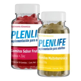Plenlife Paquete Suplemento Gomitas Piña Frutos Rojos