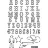 Alphabets Letters Cowboy Western Wall Stencil Silhouette Reusable no 37