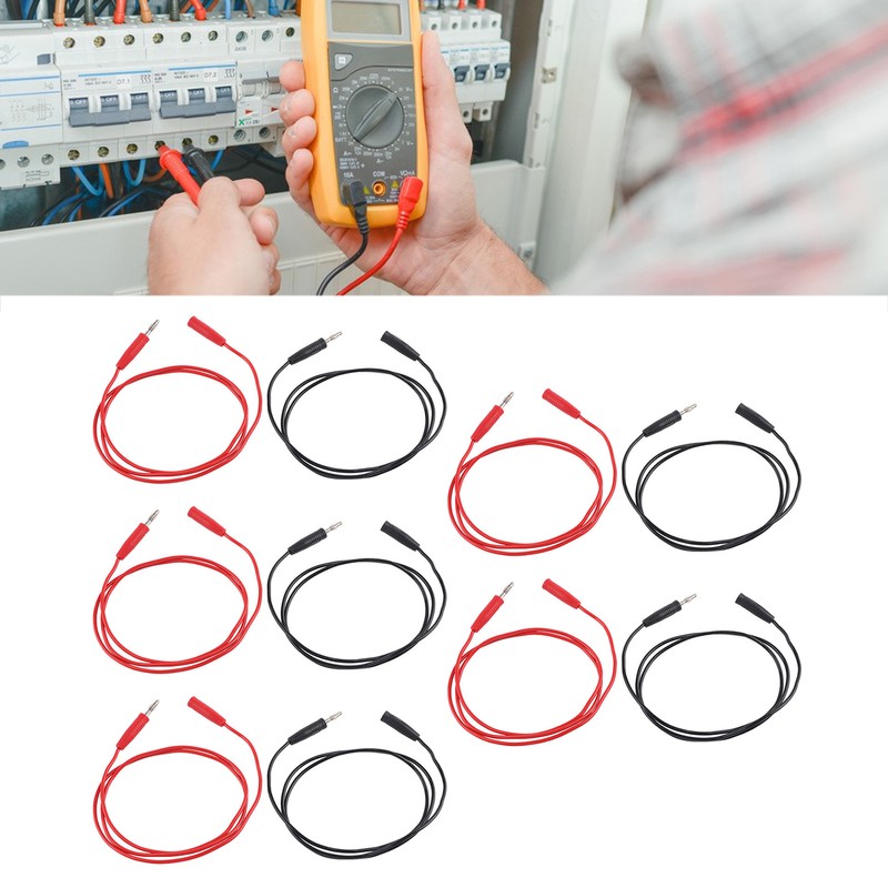 5 Set 4mm Banana Plug Test Lead Male to Female