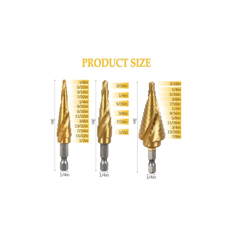 DWA1790IR Step Drill Bit Set for DEWALT Step Bits,Drill Bit