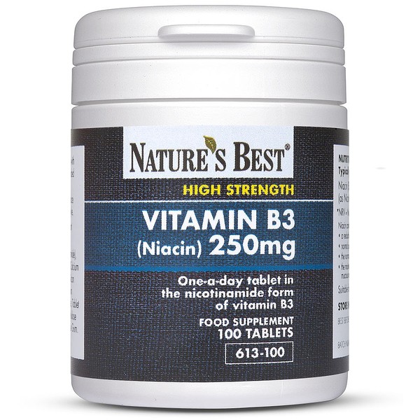 Natures Best Vitamin B3 250mg (Niacin), Contributes to the Normal Function Of The Nervous System, 100 TABLETS