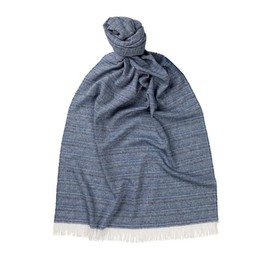 Glen Isla 100% Cashmere Summer Lightweight Scarf/Shawl - Denim Blue | Made In Scotland