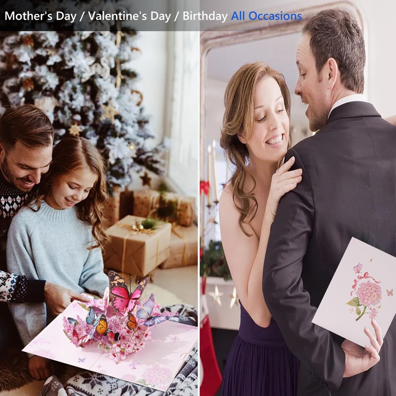 GUAGUA Pop Up Birthday Card 3D Butterfly Greeting Thank You
