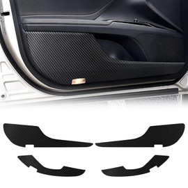FormiPow Car Door Kick Guards for Toyota Camry 2018-2025, Thickened Leather Door Protectors from Scratches, Dirt & Footprints, Anti-Slip & Kick Pad for Toyota Camry Accessories (Carbon Fiber Pattern)
