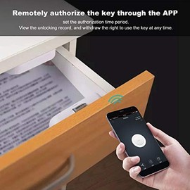 FILFEEL Cerradura Inteligente para Gabinete - Cerradura Oculta para Cajón sin Perforaciones - Desbloqueo de Aplicación Bluetooth Cerradura sin Llave para Archivadores Cajones Armarios Librerías