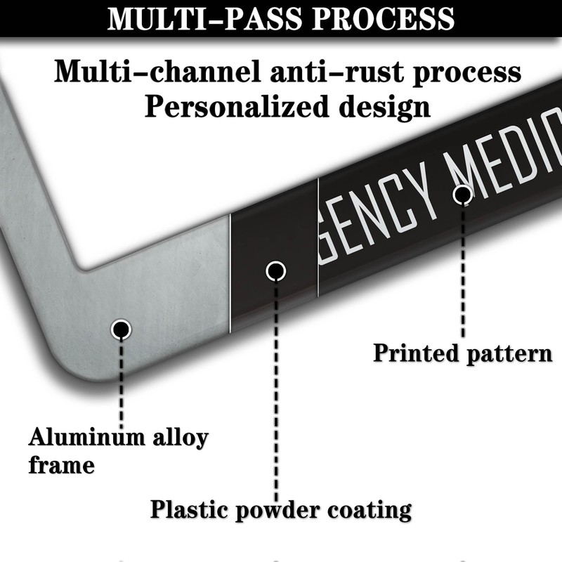 License Plate Bracket Black and White License Plate Frames EMT