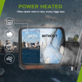 AUTOSAVER88 Door Mirror Compatible with 2007-2014 Ford F150, Left Driver Side Mirror with Turn Signal Puddle Light Power Adjustable Heated Manual Folding