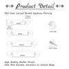 Gojewen 8pcs Clear Curved Barbells Retainer 16G Plastic Eyebrow Lip