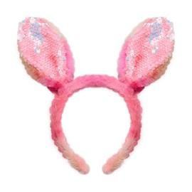 Plush Bunny Ears Headband Glitter Easter Headbands for Women Girls Sequin Rabbit Ears Hairbands Rabbit Ear Hair Hoop Easter Hair Accessories for Women Girls