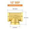 GASHER 5Pcs Brass Tee Fitting, 1/2" x 1/2" x 1/2"