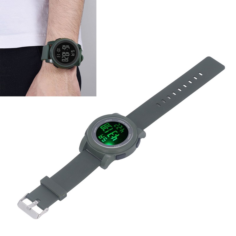 Digital Sports Watch Multifunctional Large Display Luminous 5Bar Waterproof Swimming