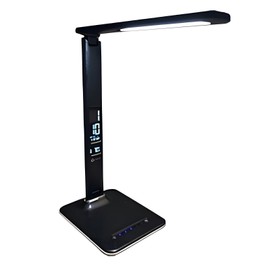 OttLite Wellness Series LED Desk Lamp With Clock & USB Charging