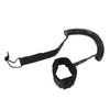 Surfboard Leash High Elasticity TPU Black Adjustable Coiled Surfing Leg