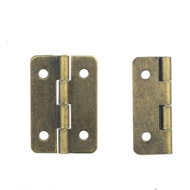 Small Jewelry Box Hinges, Mini Antique Brass Hinges, Small Hinges Wooden Box Hinges with Screw for Music Case, Dollhouse (Bronze, 21x30mm), 30pcs