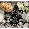 Artoid Mode Black Leaves Pumpkins Autumn Tablecloth, Seasonal Table Linen,