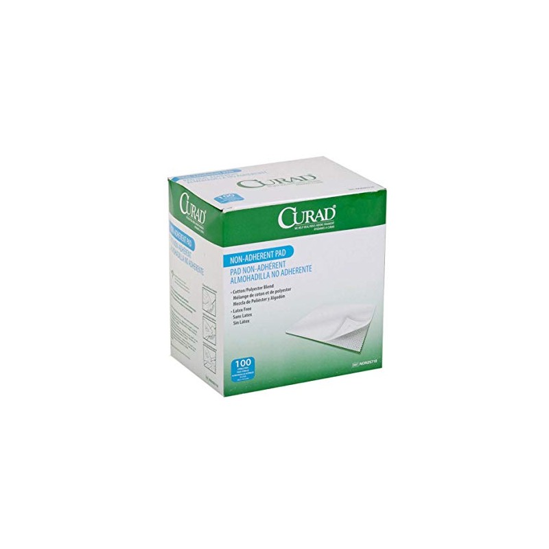Curad Sterile Non-Adherent Pads (Pack of 100) for gentle wound