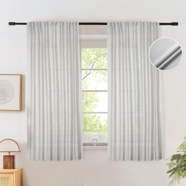 Weenye Elegant Curtains for Living Room and Bedroom Stylish Boho Design, Light Filtering and Room Dividing Sheer Curtains（Grey W52 x L63 ）