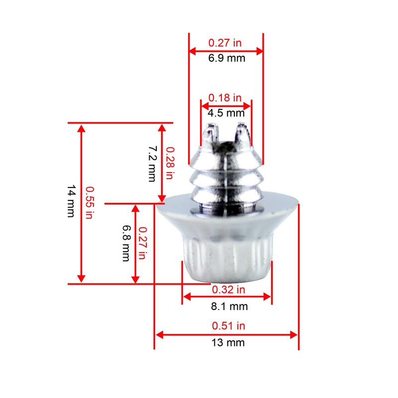 RTRHINOTUNING 50pcs Wheel Rim Rivets for 6.9mm/0.27in Hole Replacement Wheel